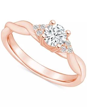 Macy's | Diamond Twist Engagement Ring (1/2 ct. t.w.) in 14k White, Yellow or Rose Gold,商家Macy's,价格¥16569