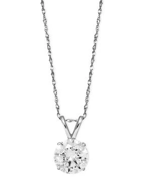 Arabella | 14k White Gold Necklace, Cubic Zirconia Round Pendant (2-1/6 ct. t.w.),商家Macy's,价格¥1697