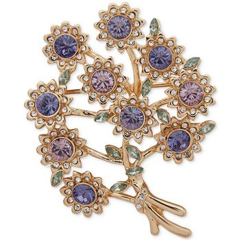 商品Gold-Tone Multi Crystal Bouquet Flower Pin图片