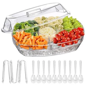 Global Bazaar | Fruit Ice Serving Tray Cold Food Buffet Server with Lid,商家Premium Outlets,价格¥532