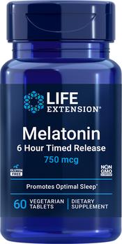 商品Life Extension | Life Extension Melatonin 6 Hour Timed Release - 750 mcg (60 Tablets, Vegetarian),商家Life Extension,价格¥49图片