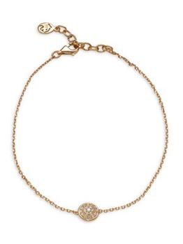 推荐​14K Goldplated & 0.1 TCW Diamond Circle Pendant Bracelet商品