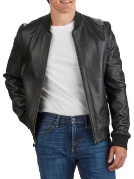商品Varsity Bonded Leather Zip Jacket,商家Saks OFF 5TH,价格¥2195图片