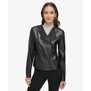 DKNY | Women's Side-Zip Faux-Leather Moto Biker Jacket 