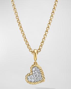 商品DY Elements Heart Pendant with Diamonds in 18K Gold, 12.6mm图片