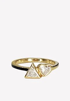 Alev Jewelry | Trillion and Heart Diamond Paved Ring,商家Thahab,价格¥6866
