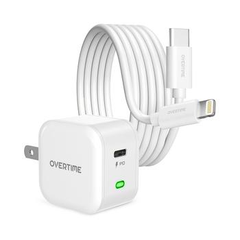 商品iPhone 13/12/11 Charging Set, Including Fast 20W USB-C Charger and 10ft Apple MFi Certified USB-C to Lightning Cable图片