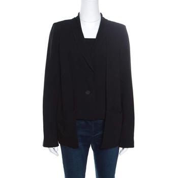 10 Crosby Derek Lam, [二手商品] Derek Lam | 10 Crosby Derek Lam Black Crepe Faux Vest Detail Layered Blazer S商品图片 3.4折
