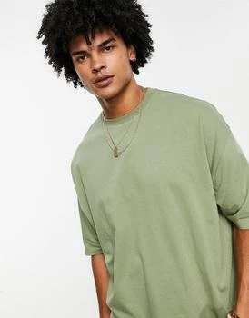 推荐ASOS DESIGN oversized t-shirt in washed khaki商品