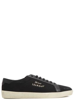推荐SL06 black canvas and leather sneakers商品