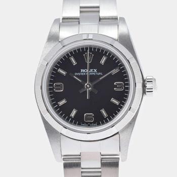 [二手商品] Rolex | Rolex Black Stainless Steel Oyster Perpetual 76030 Automatic Women's Wristwatch 24 mm商品图片,9.6折