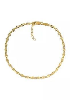 Belk Sterling Silver | 24K Gold Over Sterling Silver Ankle Bracelet,商家Belk,价格¥133