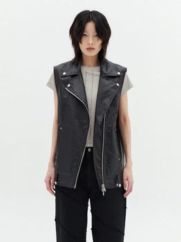 商品Matin Kim | Leather Like Rider Vest (Black),商家W Concept,价格¥995图片