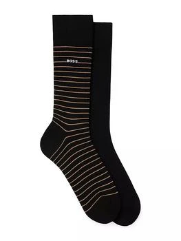 Hugo Boss | Two-pack of regular-length socks in stretch cotton 