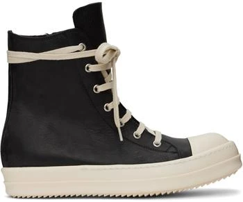 Rick Owens | Black Washed Calf Sneakers 