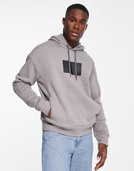 Calvin Klein | Calvin Klein textured logo box comfort hoodie in grey商品图片,7.4折×额外9.5折, 额外九五折