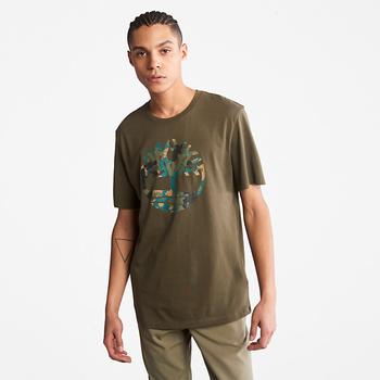 Timberland | Camo-Logo T-Shirt for Men in Dark Green商品图片,5折