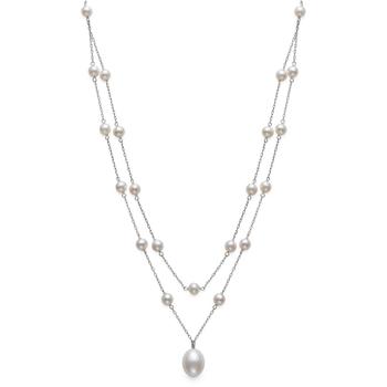 商品Belle de Mer | Cultured Freshwater Pearl (5-6mm & 9-10mm) 16" Layered Necklace in Sterling Silver,商家Macy's,价格¥708图片