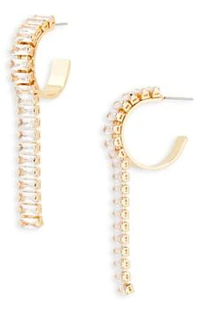 Nordstrom | Baguette Crystal Hoop Fringe Earrings,商家Nordstrom Rack,价格¥72