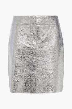 Sandro | Metallic cracked-leather mini skirt商品图片,