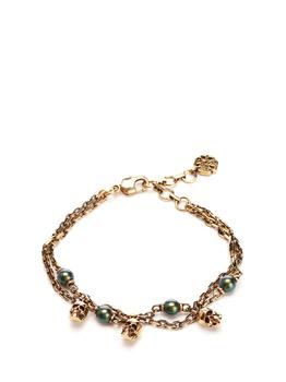 商品Alexander McQueen | Alexander McQueen Skull Pearl Embellished Bracelet,商家Cettire,价格¥2185图片