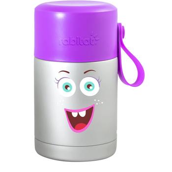 商品Miss butter insulated food jar with foldable stainless steel spoon in purple图片