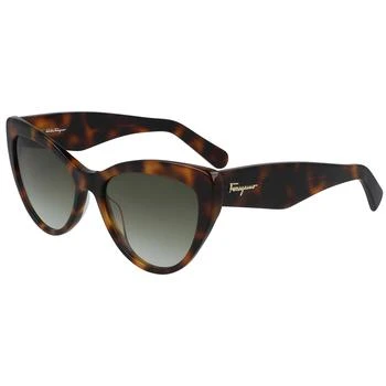 推荐Salvatore Ferragamo Women's Sunglasses - Green Gradient Lens Cat Eye | SF930S 238商品