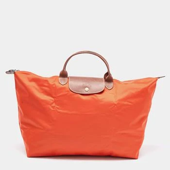 [二手商品] Longchamp | Longchamp Orange Nylon Le Pliage Travel Tote 