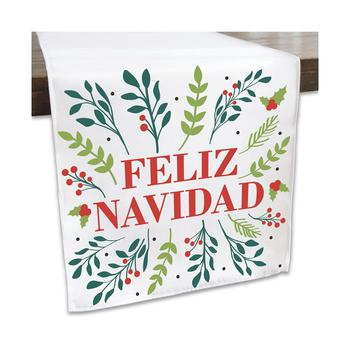 商品Feliz Navidad - Holiday and Spanish Christmas Party Dining Tabletop Decor - Cloth Table Runner - 13 x 70 in图片