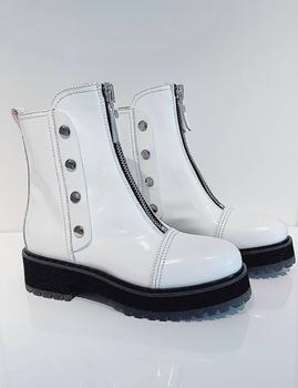 推荐Simonetta Zip Boot In White/Black商品