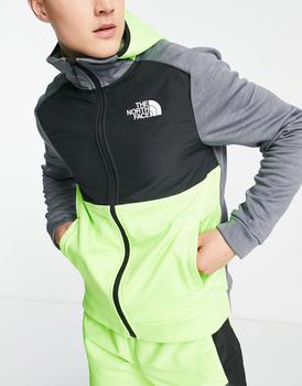 推荐The North Face Training Mountain Athletic full zip fleece jacket in dark grey/green商品