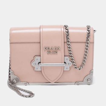 [二手商品] Prada | Prada Beige Leather Cahier Flap Shoulder Bag商品图片,6.8折, 满1件减$100, 满减