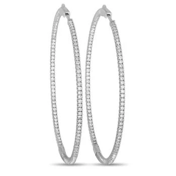 LB Exclusive | 14K White Gold 2.31 ct Diamond Inside Out Hoop Earrings K5024E84,商家Premium Outlets,价格¥18767