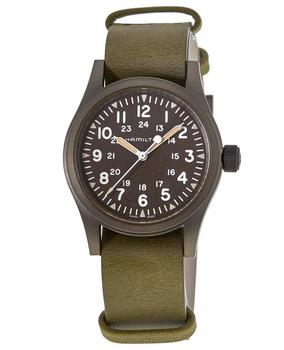 Hamilton | Hamilton Khaki Field Mechanical Brown Dial Green Leather Strap Men's Watch H69449861商品图片,6.5折