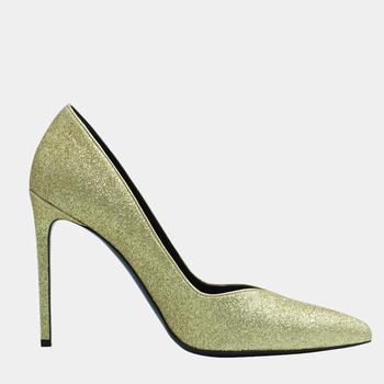 ysl高跟鞋价格, [二手商品] Yves Saint Laurent | Saint Laurent Paris Green Glitter Pointed Toe Heels Size EU 38.5商品图片 