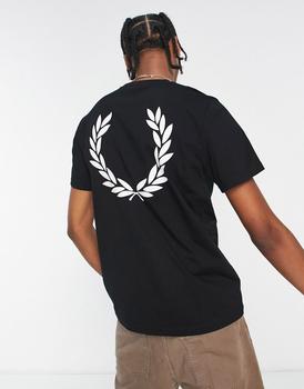 Fred Perry | Fred Perry back print graphic back print t-shirt in black商品图片,