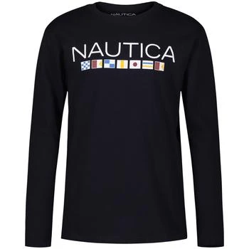推荐Nautica Little Boys' Signal Flags Graphic Long-Sleeve T-Shirt (4-7)商品