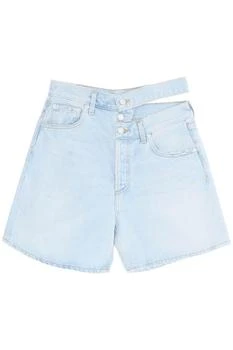 推荐CUT-OUT WAISTBAND DENIM SHORTS商品