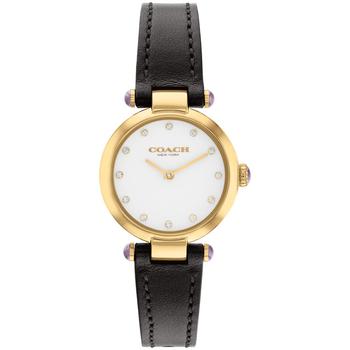 Coach | Women's Cary Black Leather Strap Watch, 26mm商品图片,7折