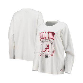 商品Women's White Alabama Crimson Tide Clothesline Oversized Long Sleeve T-shirt,商家Macy's,价格¥293图片