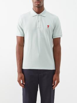 ami polo, AMI | Ami de Cœur-logo organic cotton-piqué polo shirt商品图片 