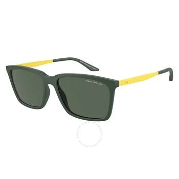 Armani Exchange | Green Rectangular Men's Sunglasses AX4138SF 830171 57 4.9折, 满$200减$10, 满减