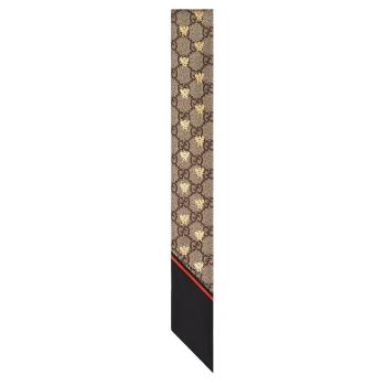 【预售3-7天】GUCCI/古驰 女士GG老花蜜蜂图案真丝丝巾4992263G0011074