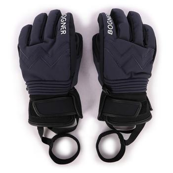 推荐Logo ski gloves in navy and black商品