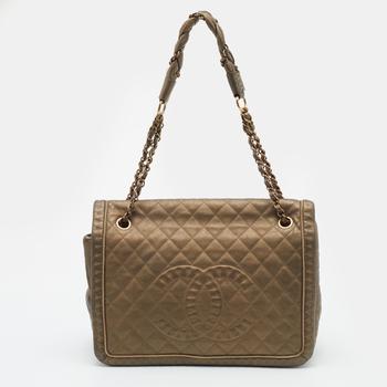 推荐Chanel Bronze Quilted Leather Istanbul Accordion Flap Bag商品