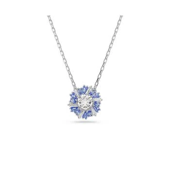 Swarovski | Flower, Blue, Rhodium Plated Idyllia Pendant Necklace 独家减免邮费