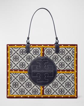 tory burch ella, Tory Burch | Ella T Monogram Studded Quadrant Tote Bag商品图片 