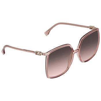 推荐Fendi Grey Shaded Pink Square Ladies Sunglasses FF 0431/G/S 035J 60商品