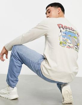 Reebok | Reebok Summer Retreat long sleeve top in sand商品图片,额外9.5折, 额外九五折