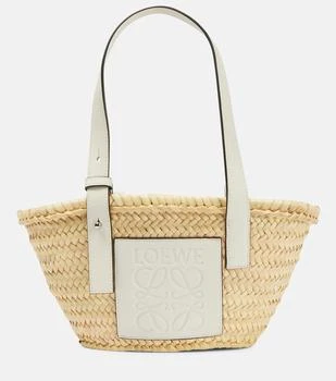 推荐Small leather-trimmed basket tote商品